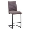 Homebase Dining Room Furniture | Skelby Faux Leather Bar Stool - Elephant Grey