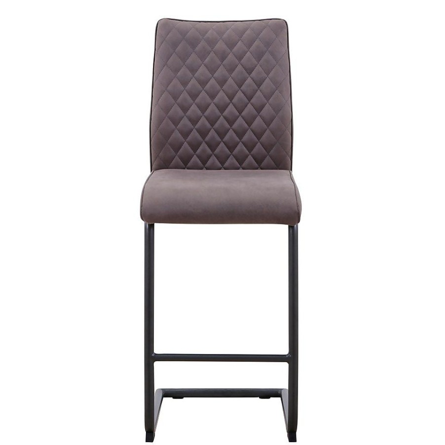 Homebase Dining Room Furniture | Skelby Faux Leather Bar Stool - Elephant Grey