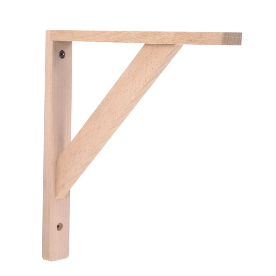 Homebase Shelving Brackets | Timber Effect Bracket - Beech - 25X25Cm