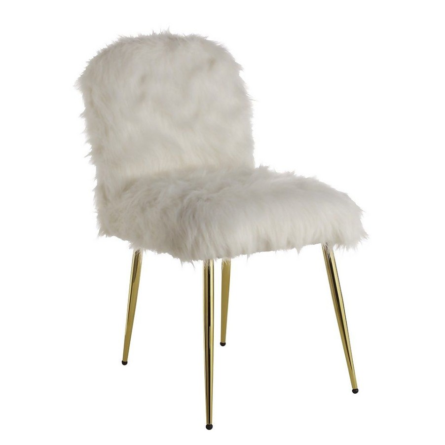 Homebase Chairs | Mary Furry Chair - White