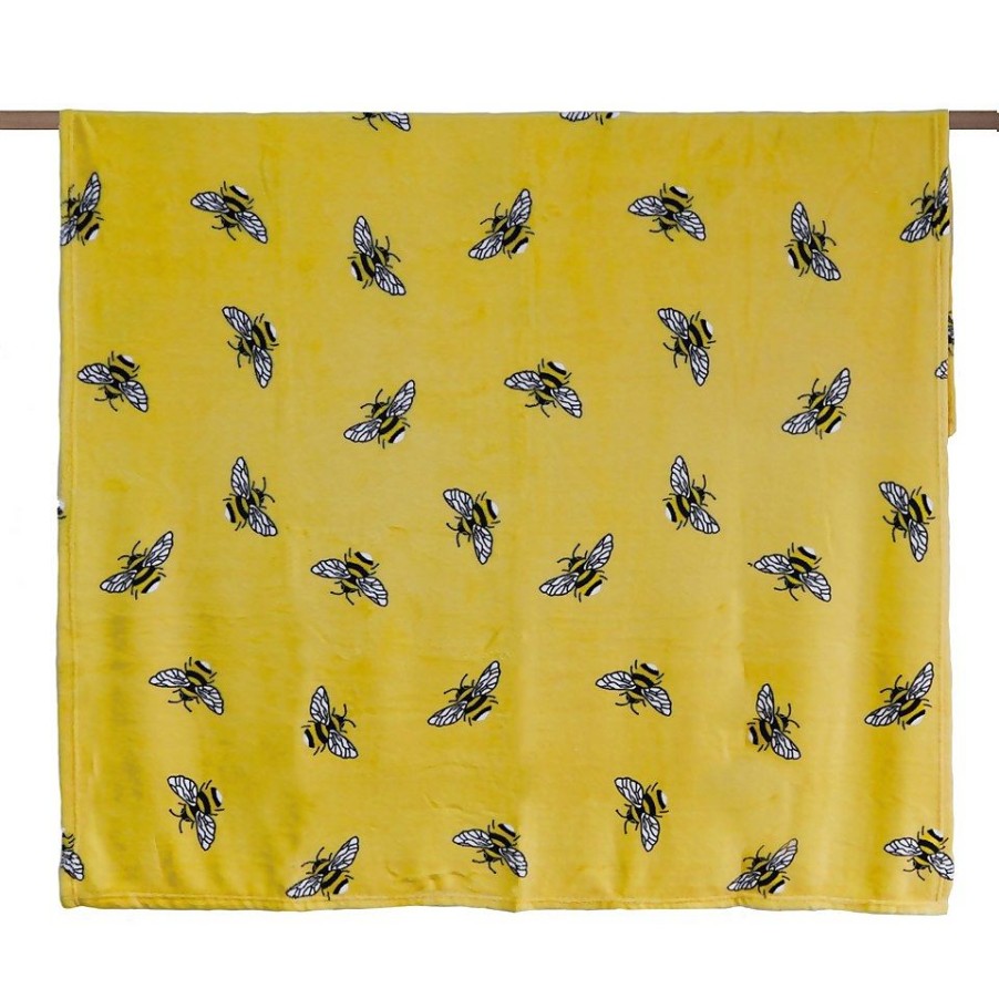 Homebase Bedspreads And Throws | Printed Super Soft Throw- Bumble Bee Design - 125X150Cm