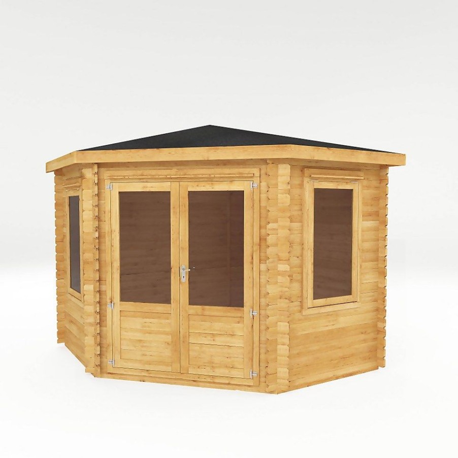 Homebase Garden Buildings | Mercia 3M X 3M Corner Log Cabin 28Mm