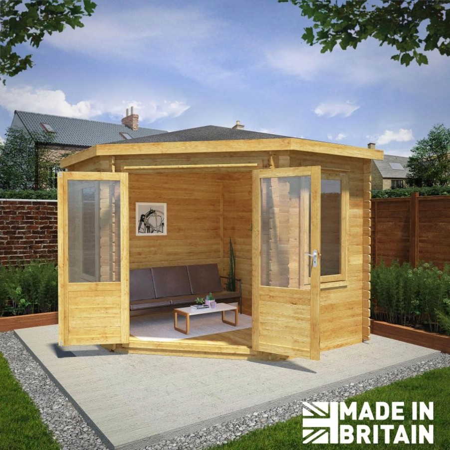 Homebase Garden Buildings | Mercia 3M X 3M Corner Log Cabin 28Mm