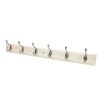 Homebase Hallway Furniture | 6 Coat Satin Nickel Hooks On Cream Stepped Board