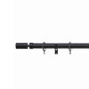 Homebase Curtain Poles & Tracks | Black Extendable Curtain Pole With Barrel Finial - 170-300Cm (Dia 25/28Mm)