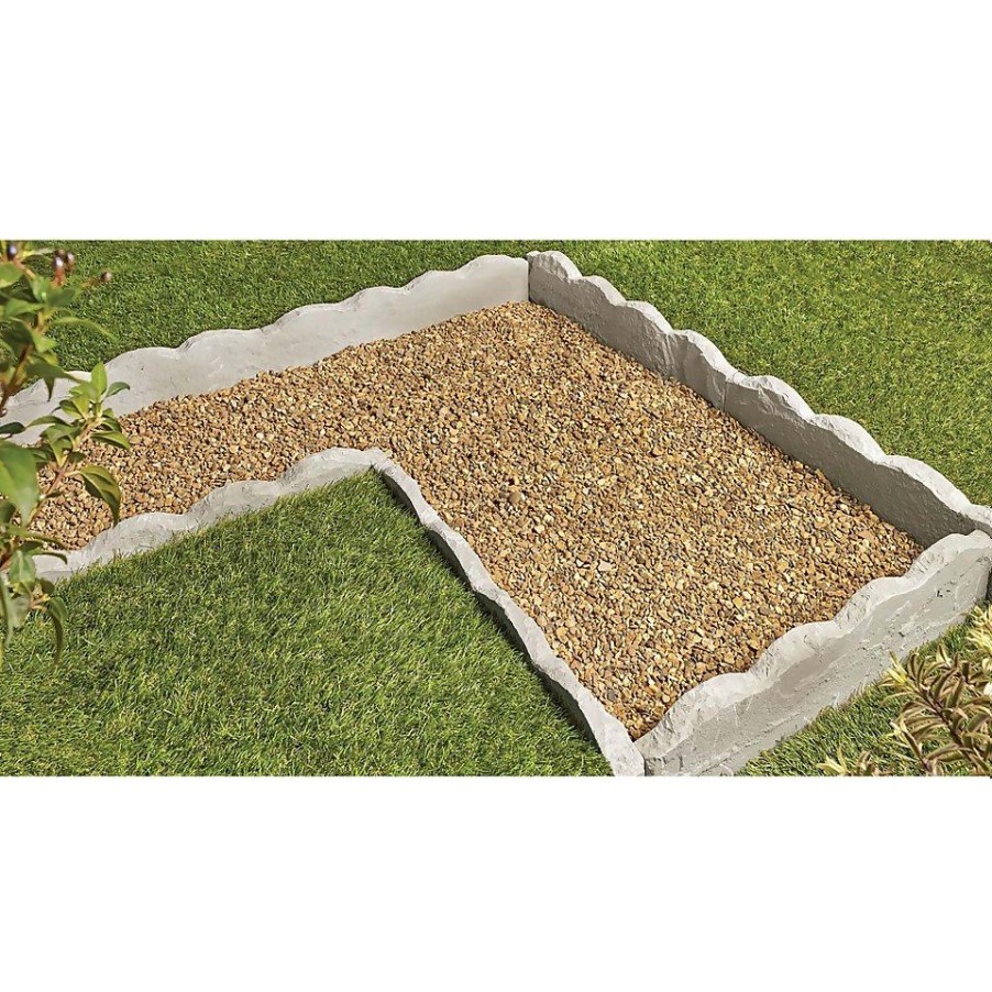 Homebase Lawn & Garden Edging | Stylish Stone Natural Random Scalloped Edging - Lakefell (Full Pack)