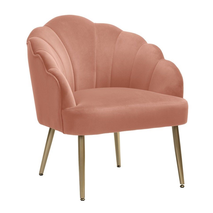 Homebase Chairs | Sophia Scallop Accent Chair - Matte Pink