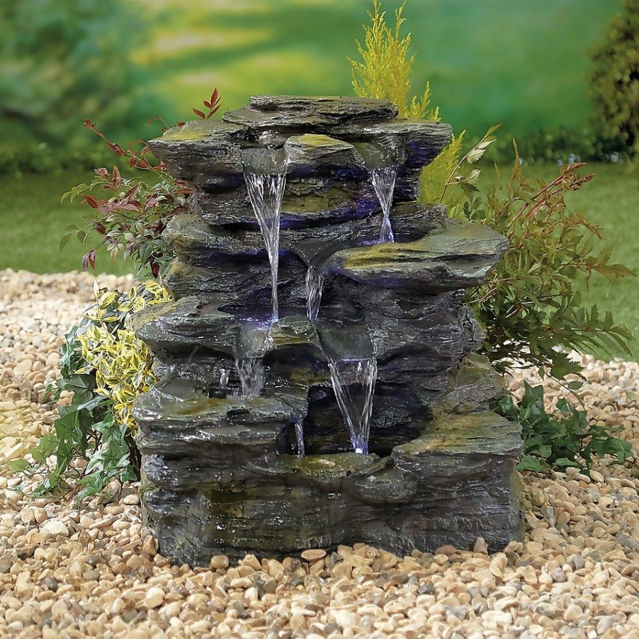 Homebase Water Features | Stylish Fountain Como Springs Water Feature With Leds