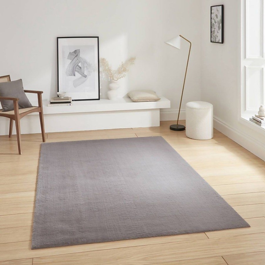 Homebase Storage & Home Deals | Mae Faux Fur Rug - Grey - 120X170Cm