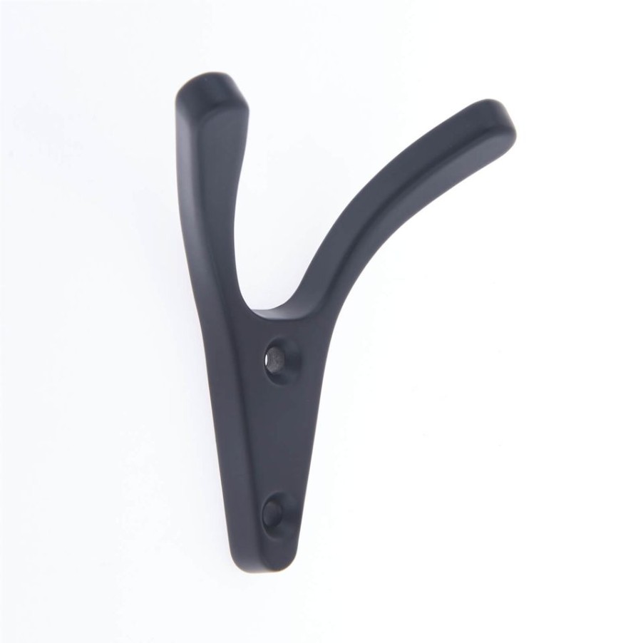 Homebase Hallway Furniture | Two Prong Ant Hook - Matt Black