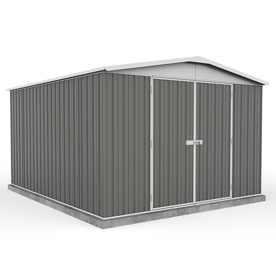 Homebase Garden Sheds | Absco 10X12Ft Regent Metal Apex Shed - Grey