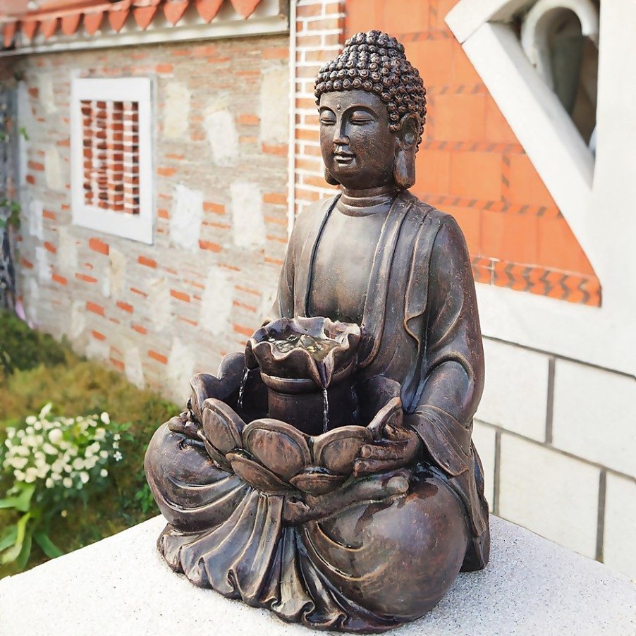 Homebase Water Features | Buddha Garden Water Feature With Leds