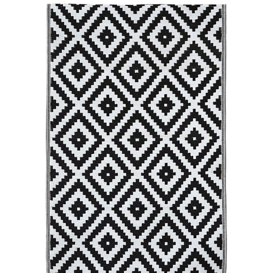 Homebase Outdoor Rugs | Diamond Indoor/Outdoor Rug Black & White - 160X230Cm