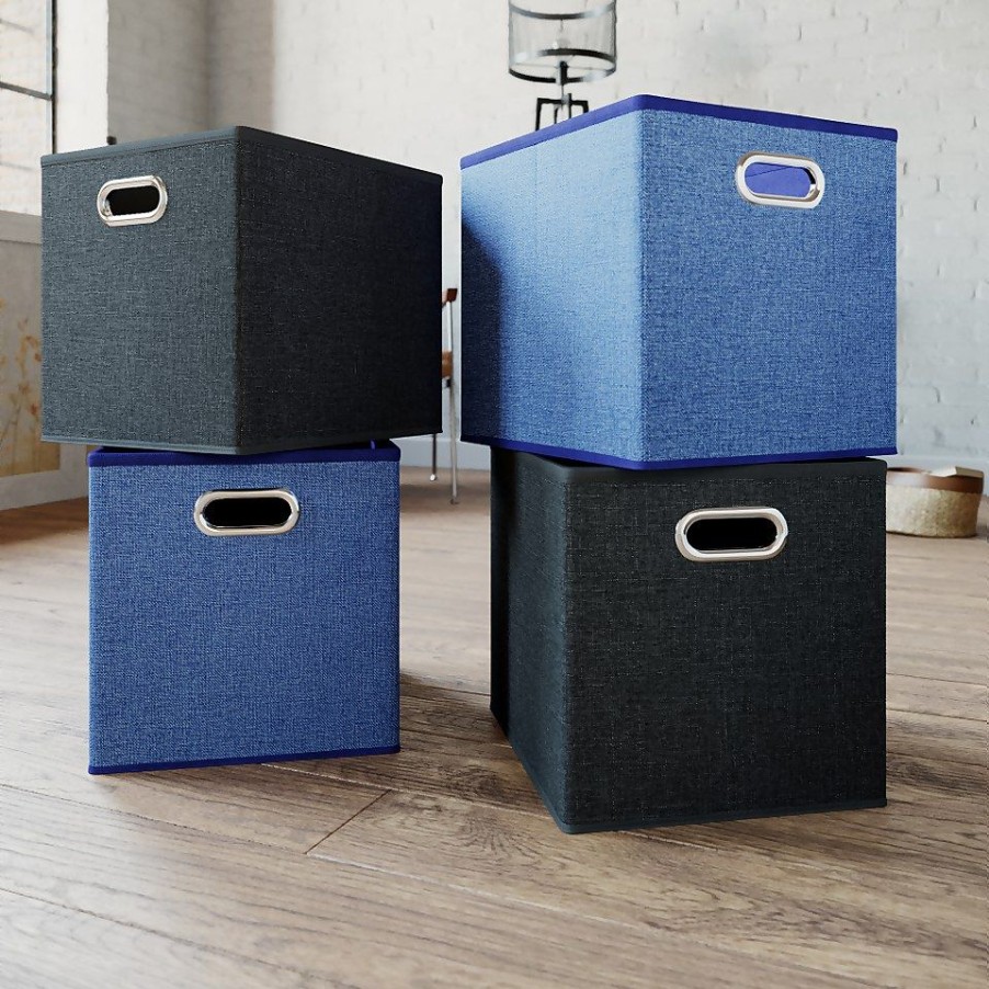 Homebase Cube Storage | Clever Cube Inserts -Set Of 4 - Pepper & Steel Blue