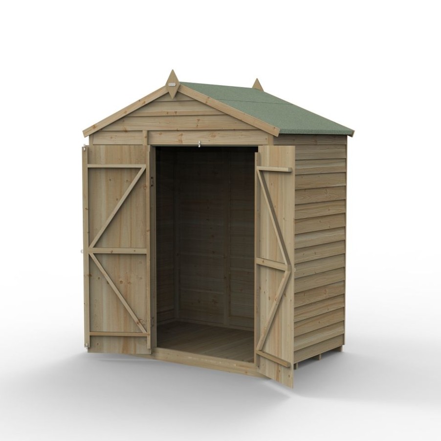 Homebase Garden Sheds | Forest Garden 4Life Apex Shed 6 X 4Ft - Double Door No Window (Home Delivery)