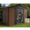 Homebase Metal Sheds | Yardmaster 8X6Ft Woodgrain Shed & Floor Frame