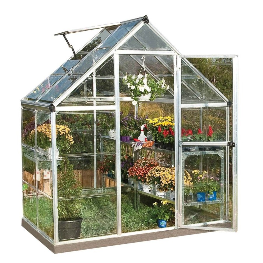 Homebase Greenhouses | Palram 6 X 4Ft Canopia Harmony Greenhouse - Silver