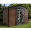 Homebase Garden Sheds | Yardmaster 8X6Ft Woodgrain Metal Shed