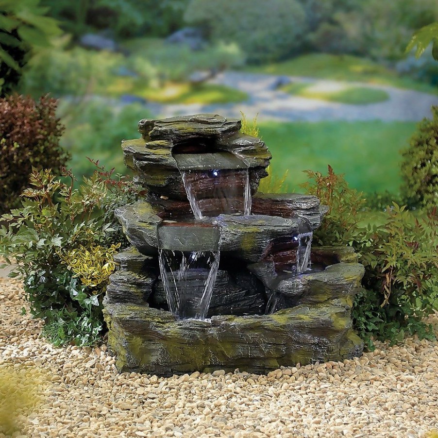 Homebase Water Features | Stylish Fountain Garda Falls Water Feature With Leds