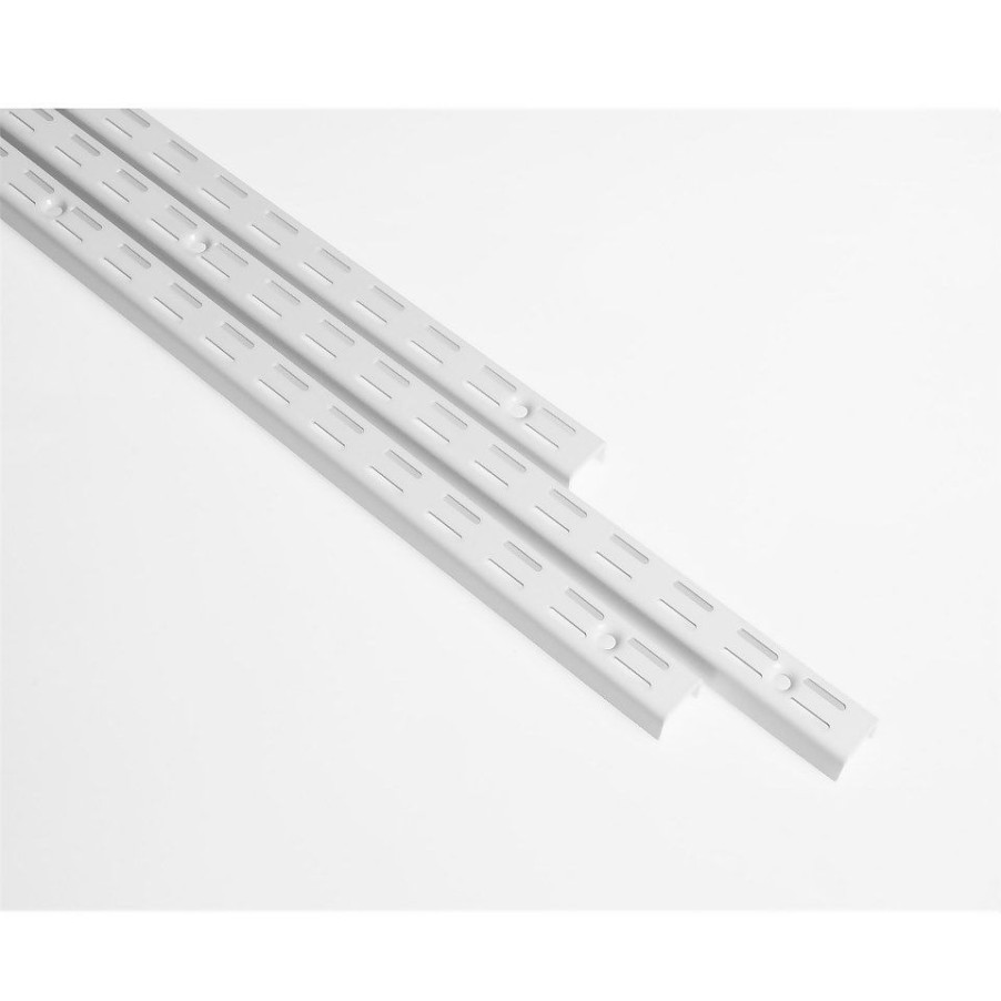 Homebase Shelving Brackets | Anti-Bacterial Twin Slot Shelving Kit - 1219Mm White Twinslot And 270Mm Brackets - White