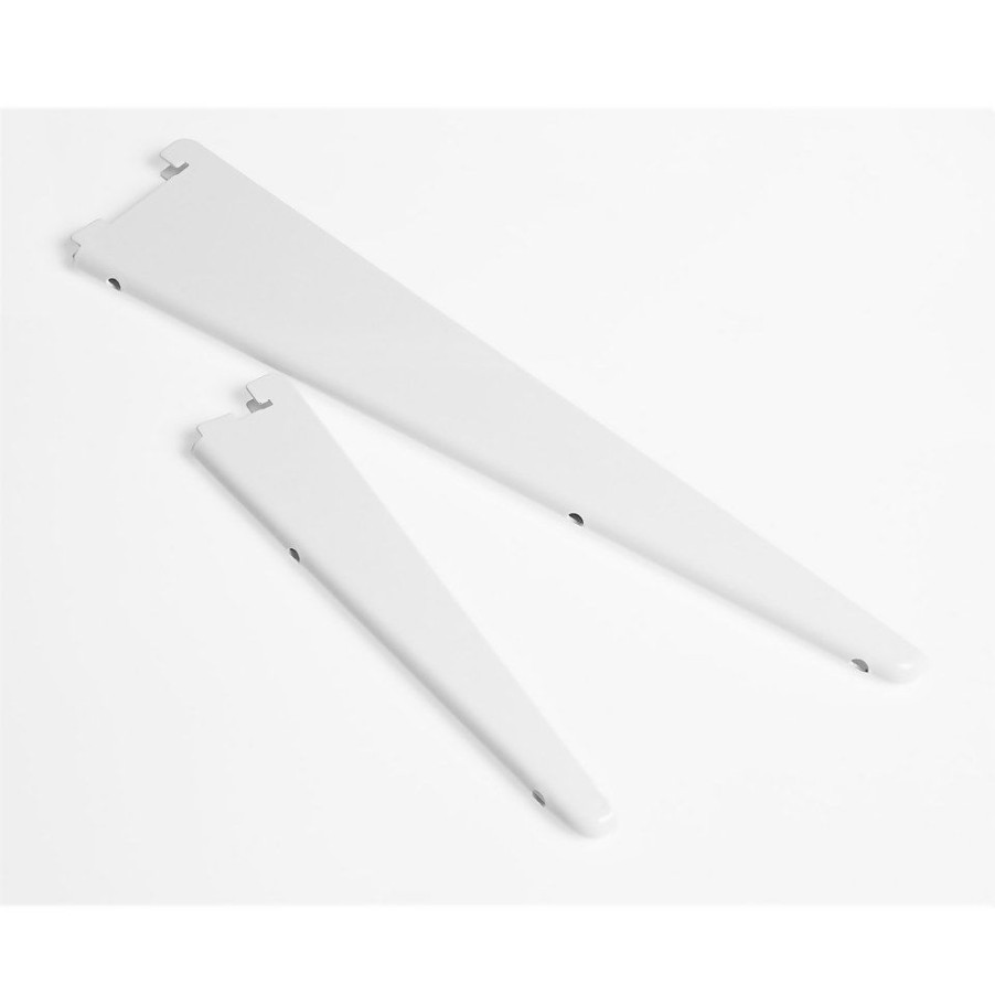 Homebase Shelving Brackets | Anti-Bacterial Twin Slot Shelving Kit - 1219Mm White Twinslot And 270Mm Brackets - White