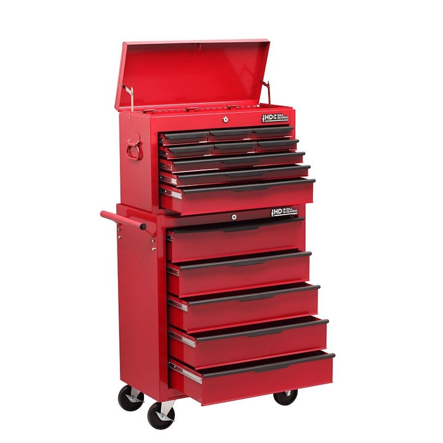 Homebase Tool Storage | Hilka Heavy Duty14 Drawer Combination Tool Storage Unit With Ball Bearing Slides