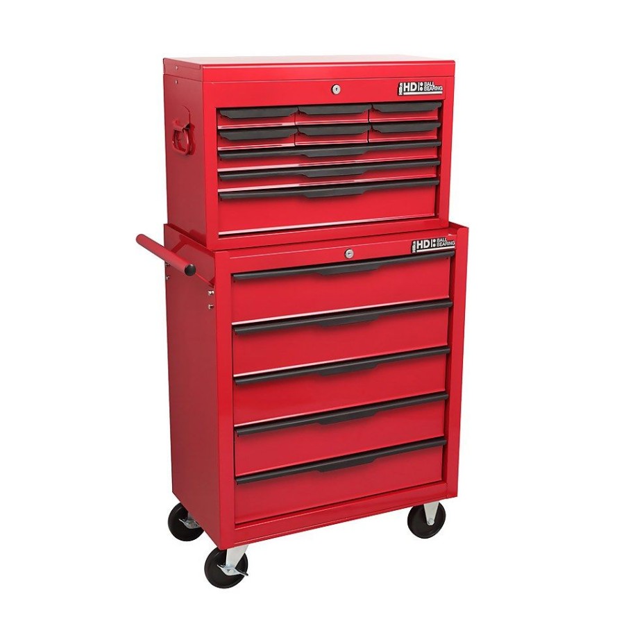 Homebase Tool Storage | Hilka Heavy Duty14 Drawer Combination Tool Storage Unit With Ball Bearing Slides