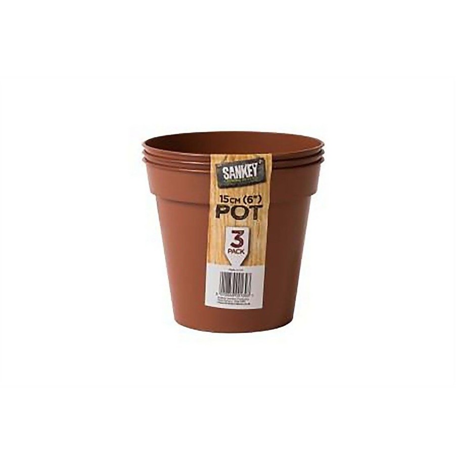 Homebase Plant Pots | Flower Pots In Orange (Pack Of 3) - 15Cm