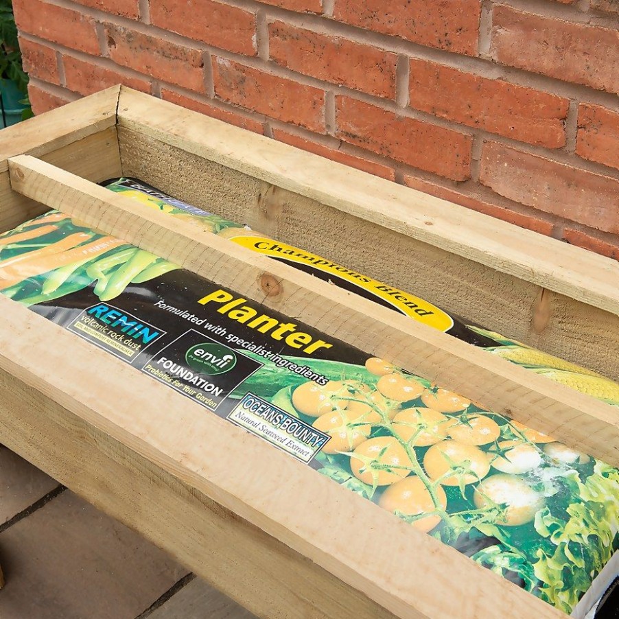 Homebase Garden Planters | Forest Garden Wooden Raised Grow Bag Tray Planter