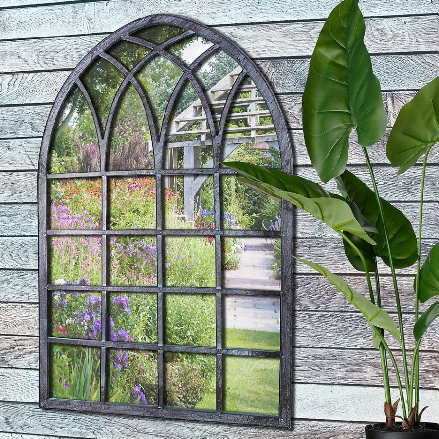 Homebase Mirrors | Metal Framed Gothic Outdoor Garden Mirror