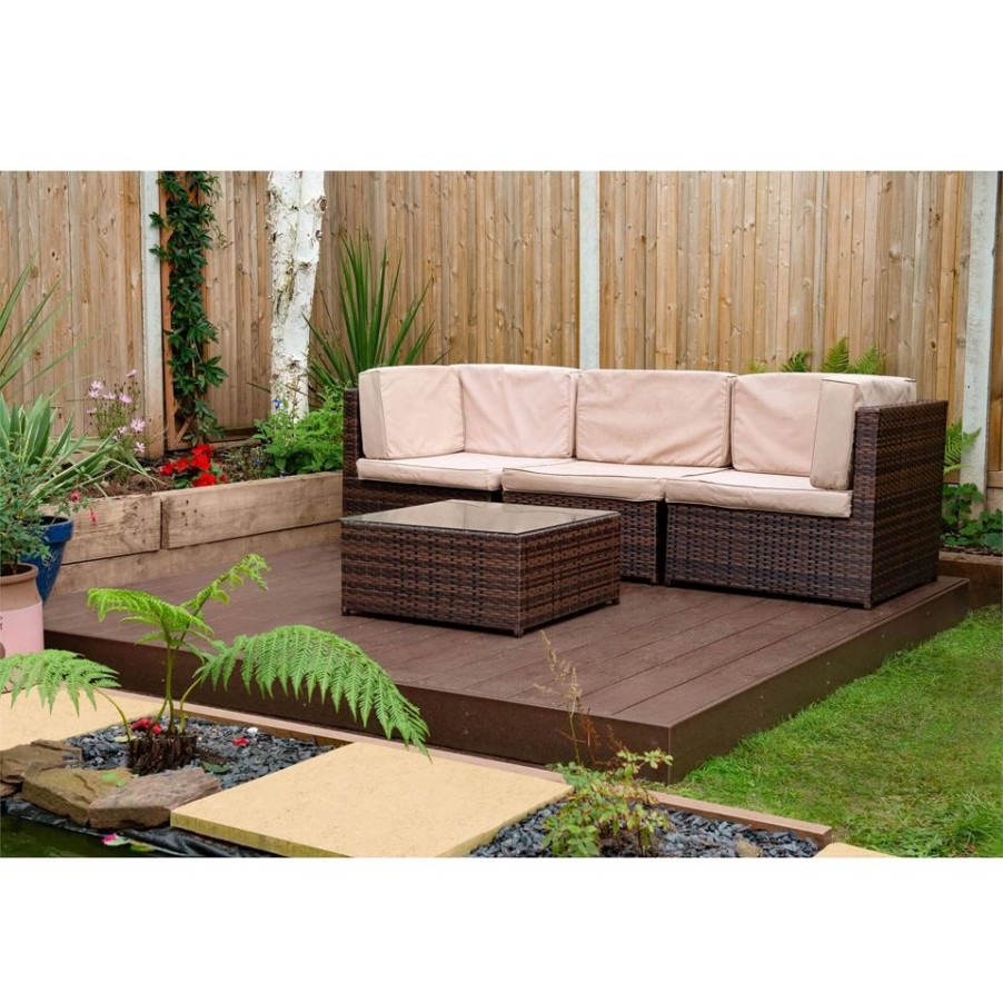 Homebase Garden Decking | Ecodek Composite Deck Kit - Brown