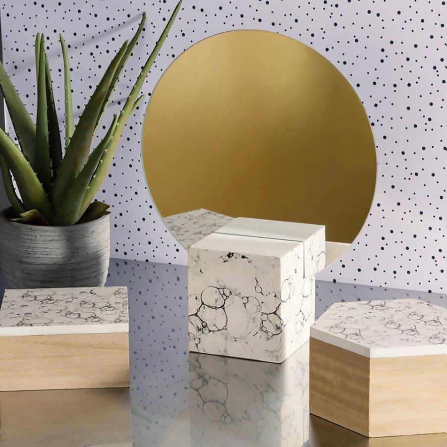 Homebase Mirrors | Mimo White Marble Effect Mirror