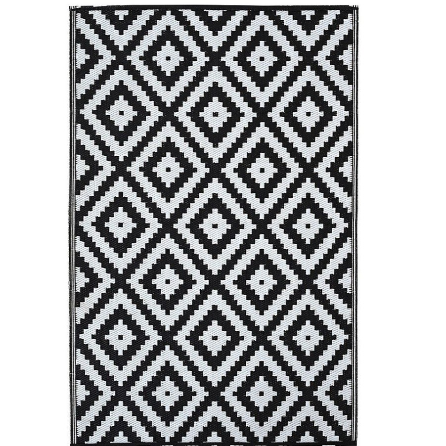 Homebase Outdoor Rugs | Diamond Indoor/Outdoor Rug Black & White - 120X180Cm