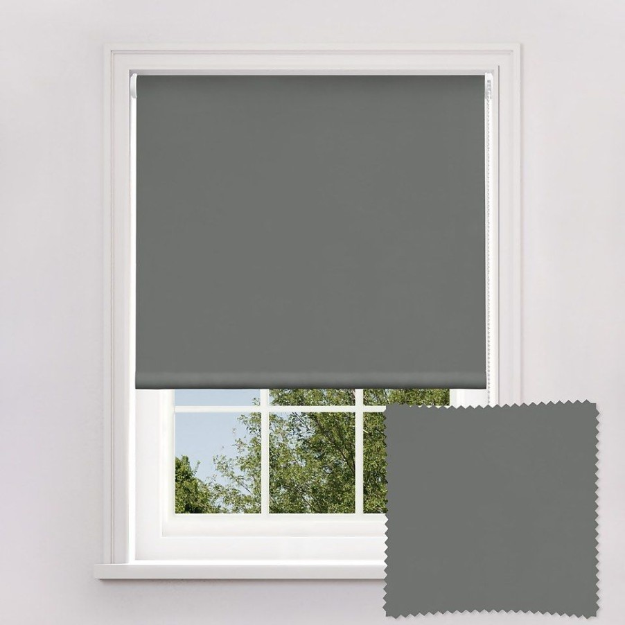 Homebase Storage & Home Deals | Dark Grey Blackout Roller Blind - 180Cm