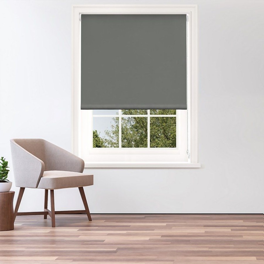 Homebase Storage & Home Deals | Dark Grey Blackout Roller Blind - 180Cm