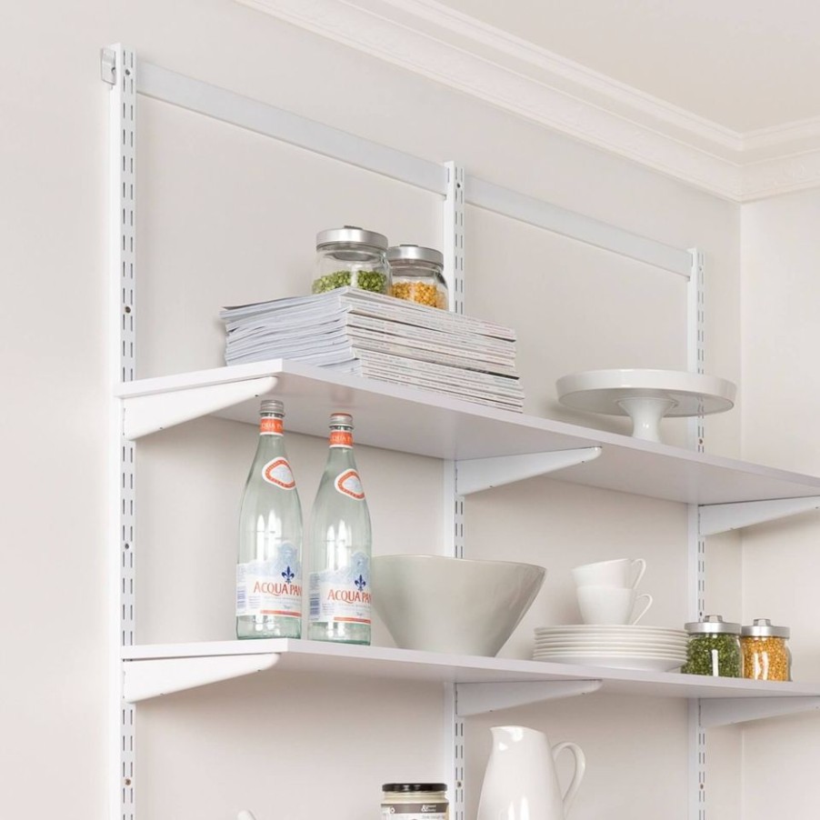 Homebase Shelving Brackets | Hang Track Cover - White - 558Mm