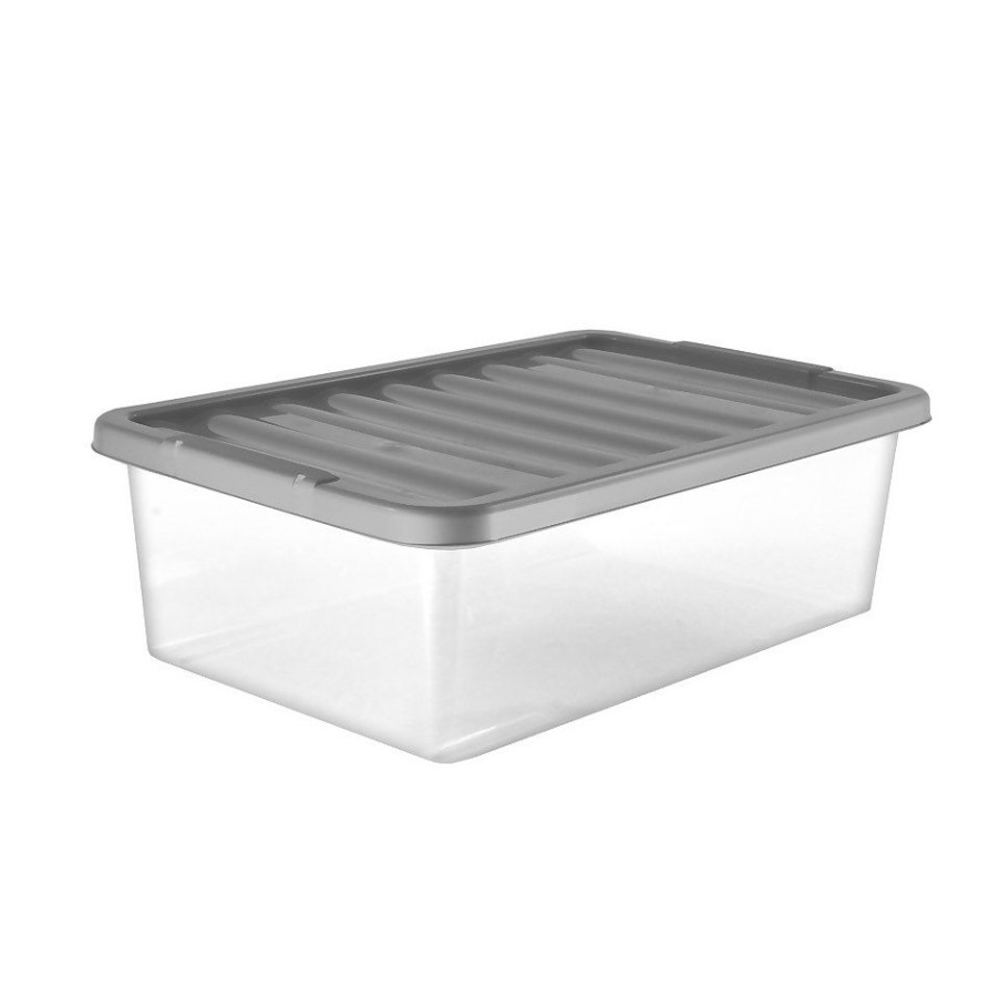 Homebase Storage Containers | 32L Storage Box With Clear Base And Lid