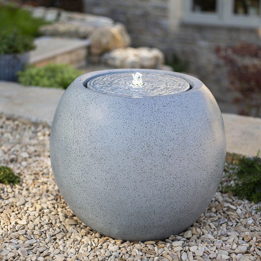 Homebase Water Features | Stylish Fountain Nara Ripple Garden Water Feature With Leds