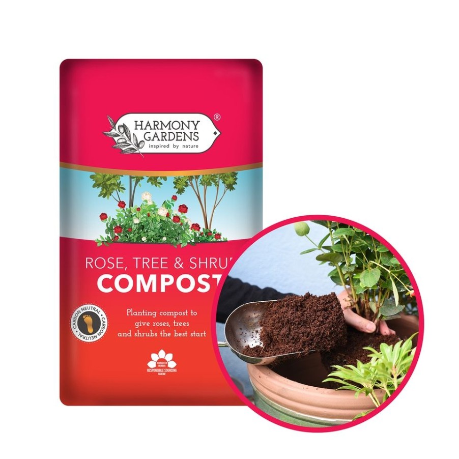 Homebase Compost | Harmony Gardens Rose, Tree & Shrub Compost - 40L