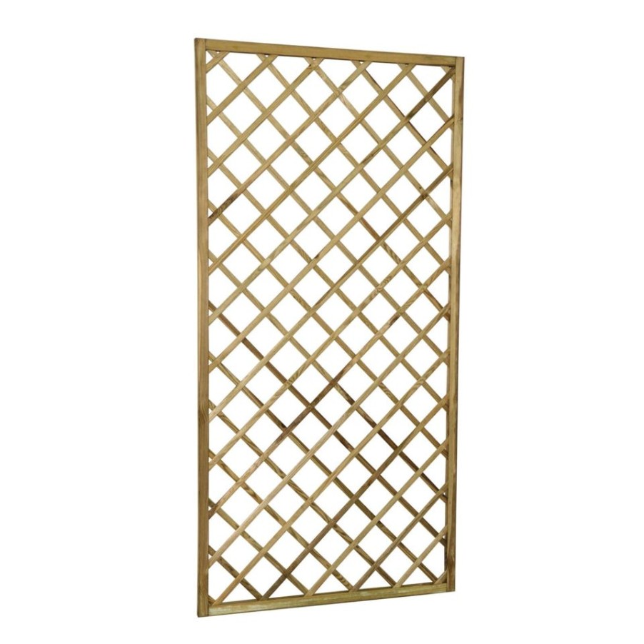 Homebase Trellis | Forest Hidcote Framed Wooden Lattice Trellis - 0.9X1.8M