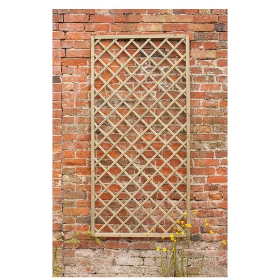 Homebase Trellis | Forest Hidcote Framed Wooden Lattice Trellis - 0.9X1.8M