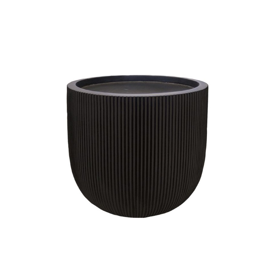 Homebase Plant Pots | Ream Egg Plant Pot - Black - 37Cm