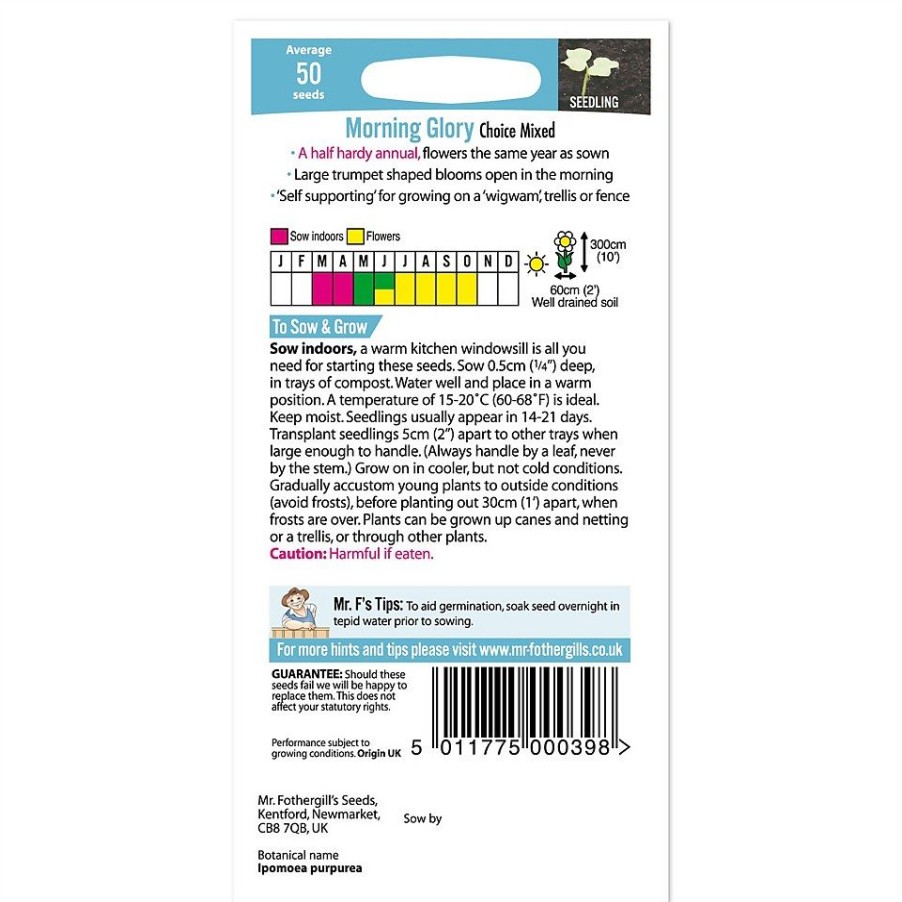 Homebase Seeds | Mr. Fothergill'S Morning Glory Choice Mixed Seeds