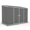 Homebase Garden Sheds | Absco 10 X 5Ft Space Saver Metal Pent Shed - Grey