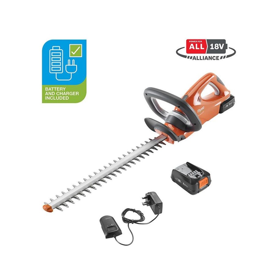 Homebase Hedge Trimmers | Flymo Easicut 450 18V Hedge Trimmer Kit 2.0 - 45Cm