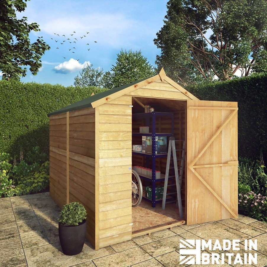 Homebase Garden Sheds | Mercia 8 X 6Ft Overlap Apex Windowless Shed