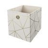 Homebase Cube Storage | Clever Cube Velvet Geometric Insert - Cream & Gold