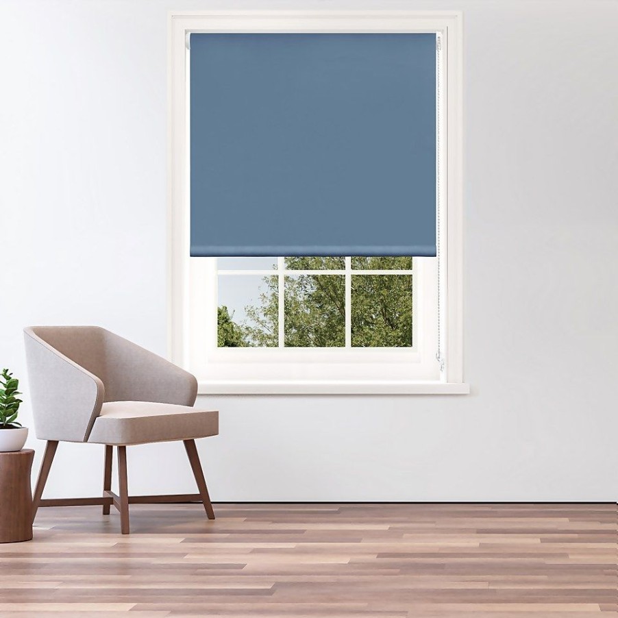 Homebase Storage & Home Deals | Blue Blackout Roller Blind - 120Cm