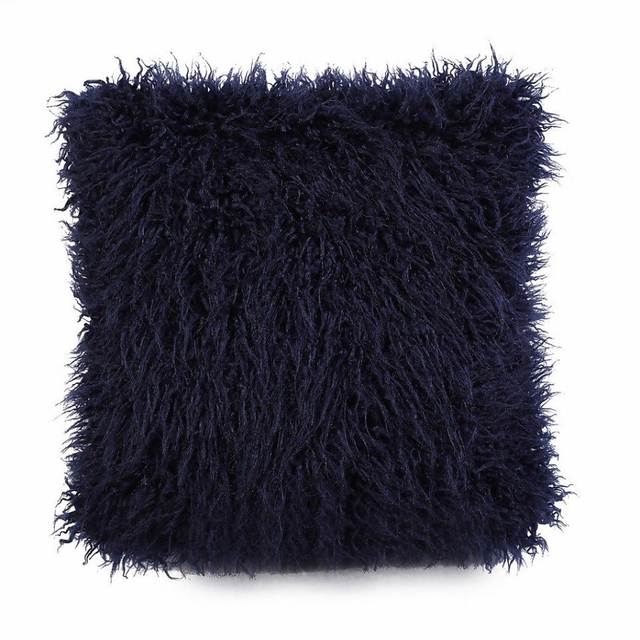 Homebase Cushions | Navy Faux Mongolian Fur Cushion