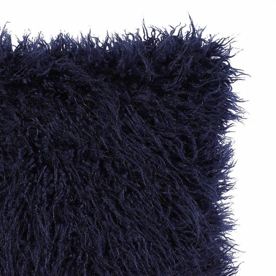 Homebase Cushions | Navy Faux Mongolian Fur Cushion